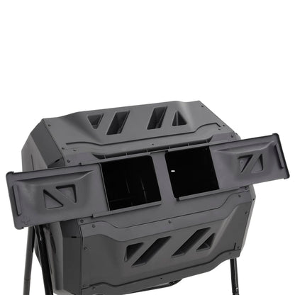 Compostiera Da Giardino Nera 73X64X95 Cm Da 160 L