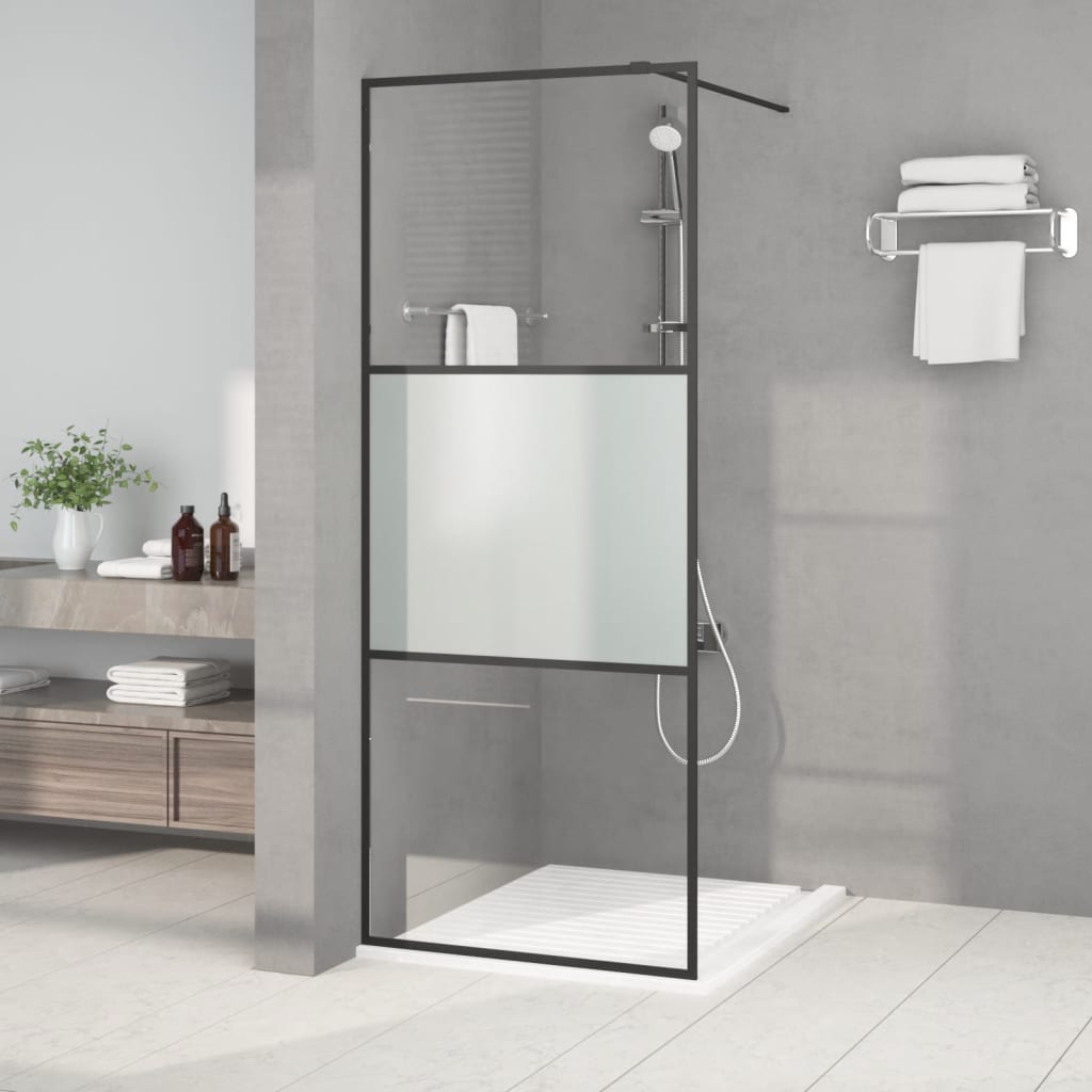 Parete Per Doccia Walk-In Vetro Esg Nera