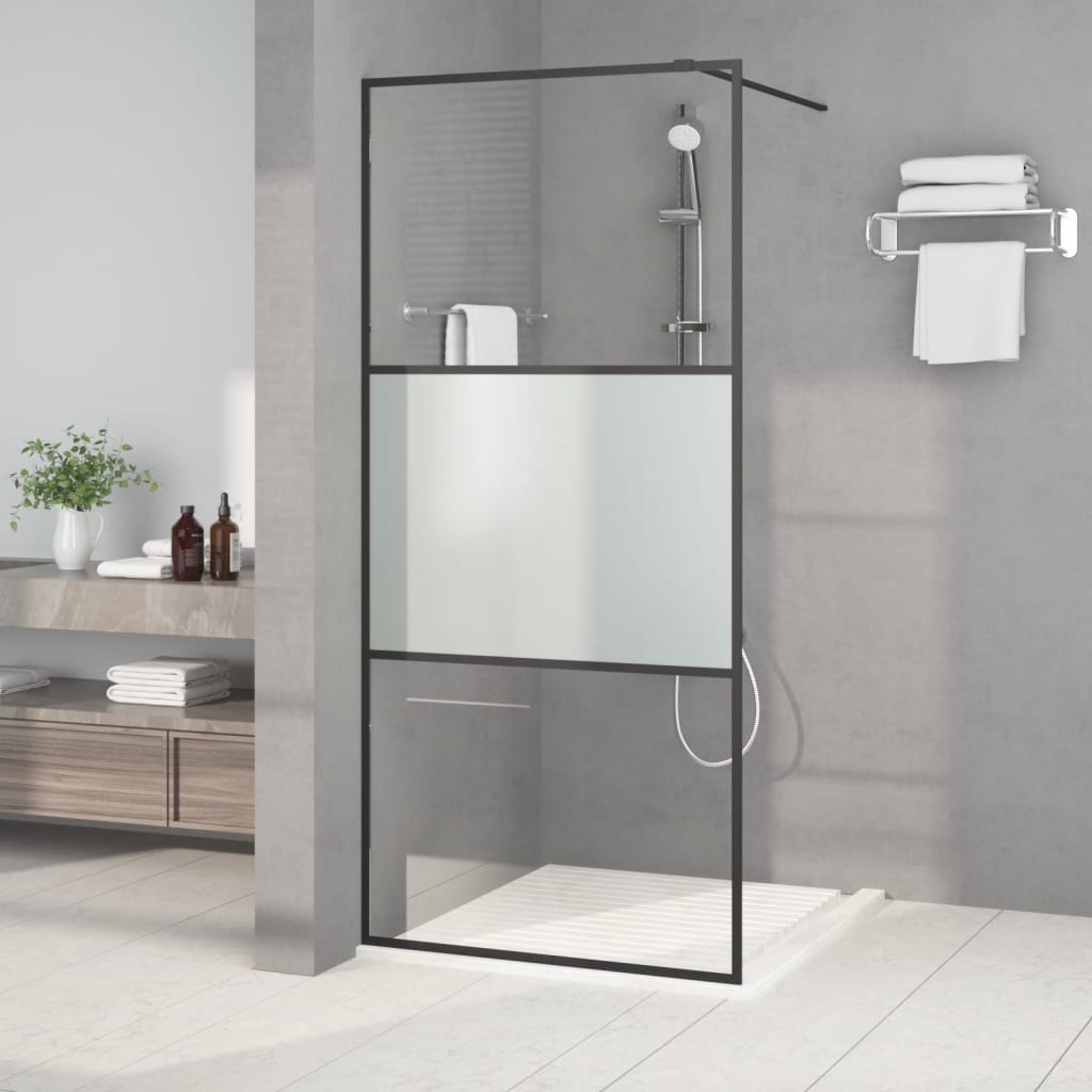 Parete Per Doccia Walk-In Vetro Esg Nera