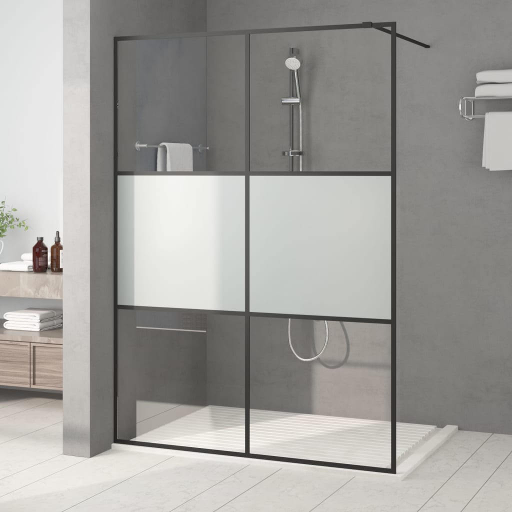 Parete Per Doccia Walk-In Vetro Esg Nera