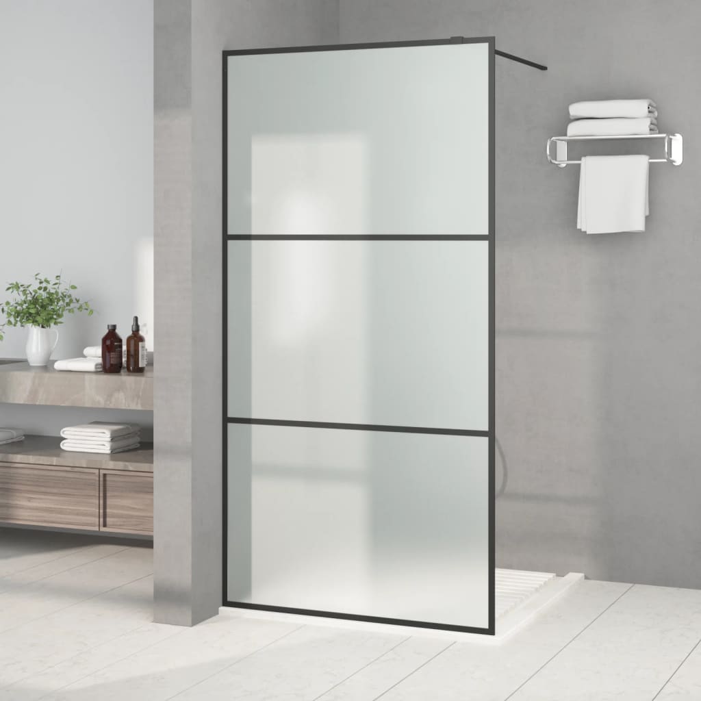 Parete Per Doccia Walk-In Vetro Esg Nera