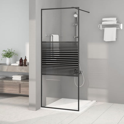 Parete Per Doccia Walk-In Vetro Trasparente Esg 100X195Cm Nera