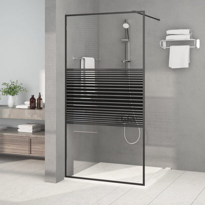 Parete Per Doccia Walk-In Vetro Trasparente Esg 100X195Cm Nera