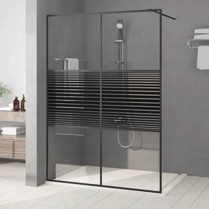 Parete Per Doccia Walk-In Vetro Trasparente Esg 100X195Cm Nera