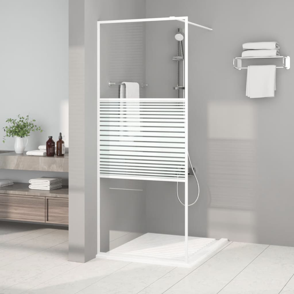 Parete Per Doccia Walk-In Vetro Trasparente Esg 100X195Cm Nera