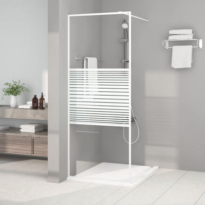 Parete Per Doccia Walk-In Vetro Trasparente Esg 100X195Cm Nera