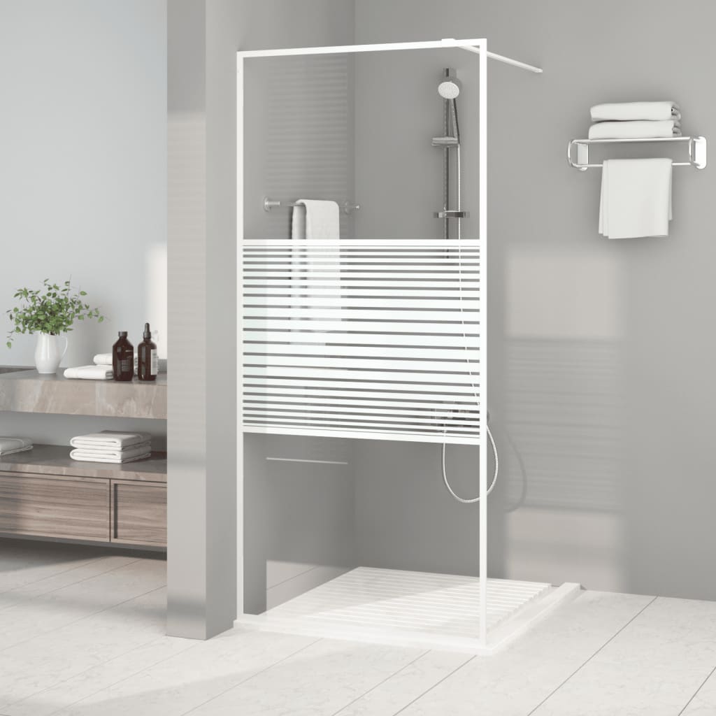 Parete Per Doccia Walk-In Vetro Trasparente Esg 100X195Cm Nera