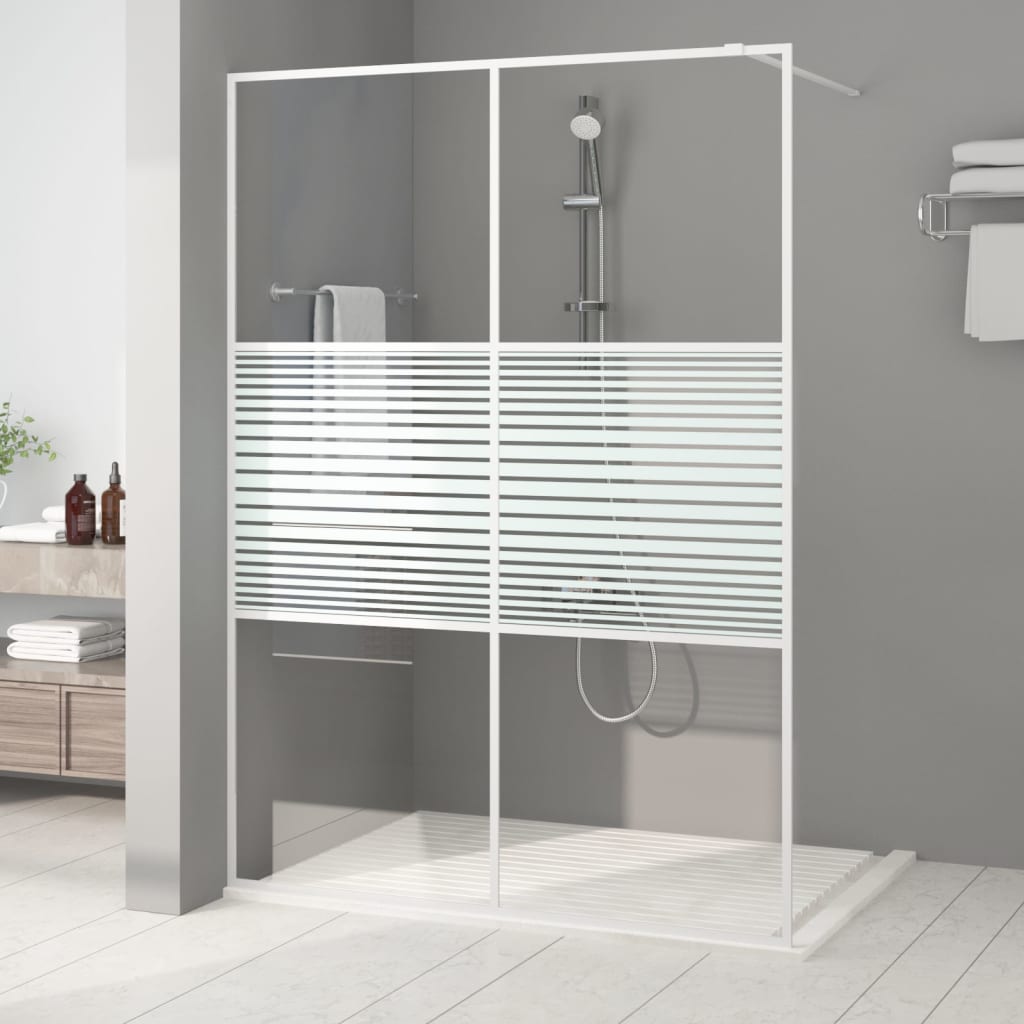 Parete Per Doccia Walk-In Vetro Trasparente Esg 100X195Cm Nera