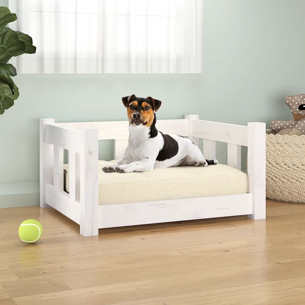 Cuccia Per Cani 75,5X55,5X28 Cm In Legno Massello Di Pino