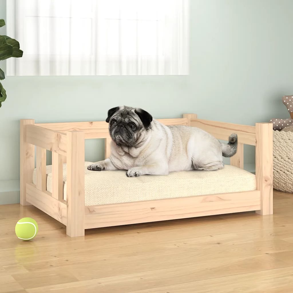 Cuccia Per Cani 75,5X55,5X28 Cm In Legno Massello Di Pino