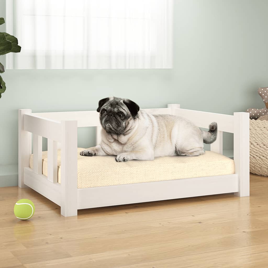 Cuccia Per Cani 75,5X55,5X28 Cm In Legno Massello Di Pino
