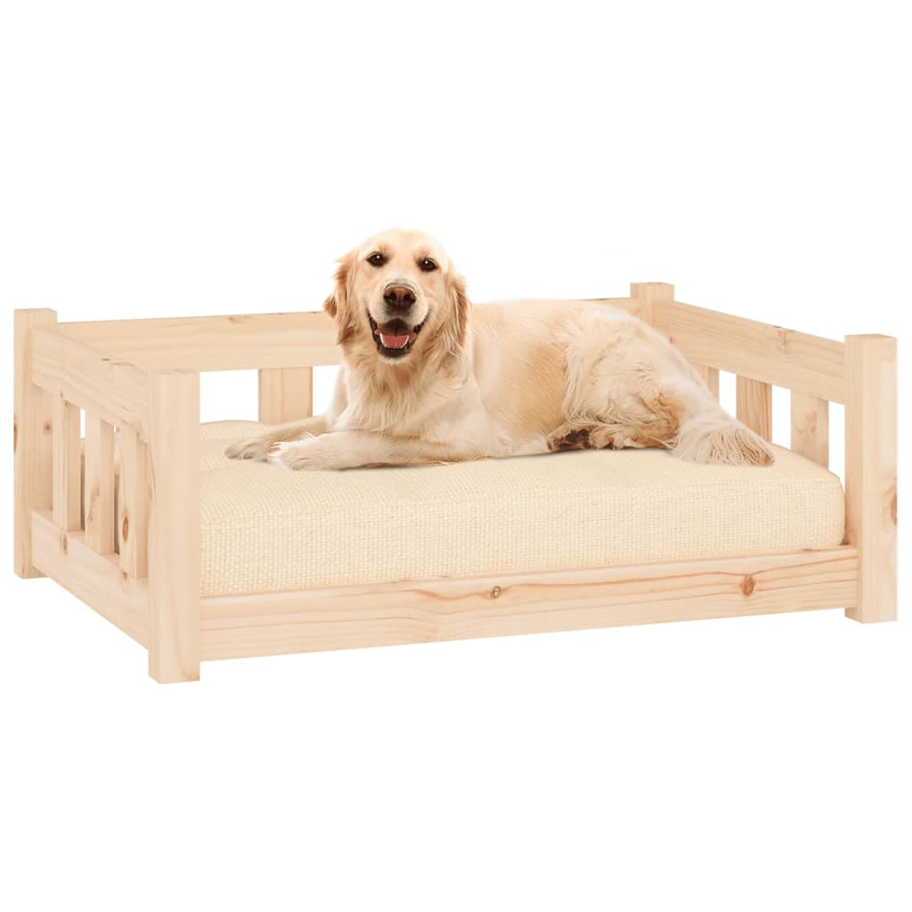 Cuccia Per Cani 75,5X55,5X28 Cm In Legno Massello Di Pino