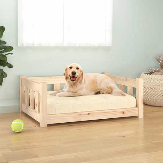 Cuccia Per Cani 75,5X55,5X28 Cm In Legno Massello Di Pino
