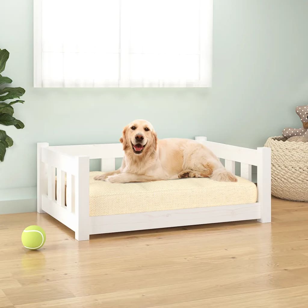 Cuccia Per Cani 75,5X55,5X28 Cm In Legno Massello Di Pino