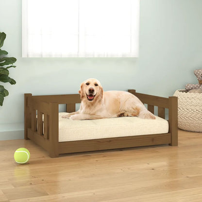 Cuccia Per Cani 75,5X55,5X28 Cm In Legno Massello Di Pino