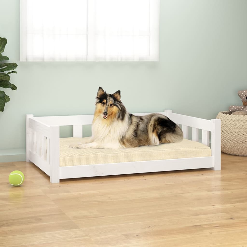 Cuccia Per Cani 75,5X55,5X28 Cm In Legno Massello Di Pino
