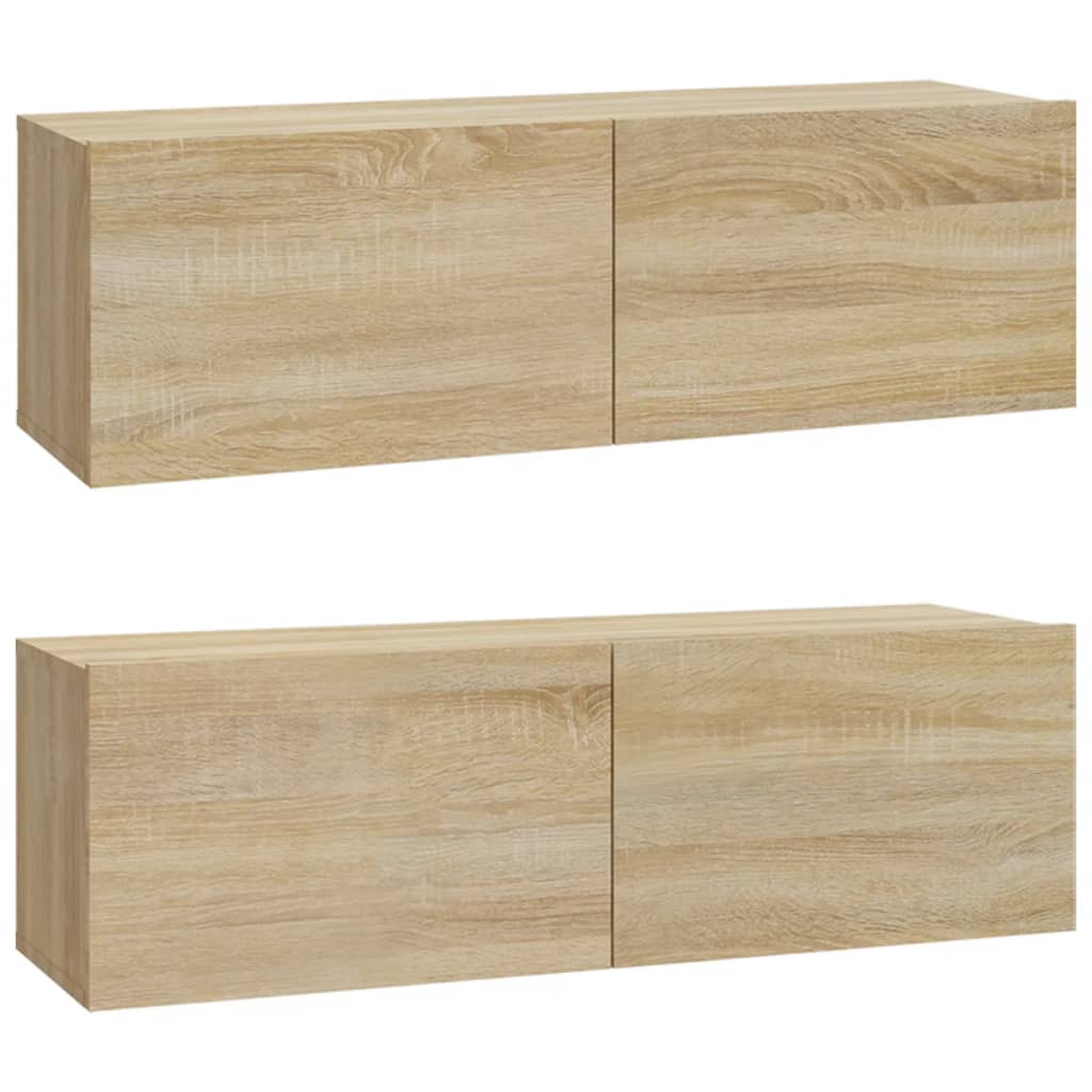 Mobili Tv Muro 2Pz 100X30X30 Cm Legno Multistrato