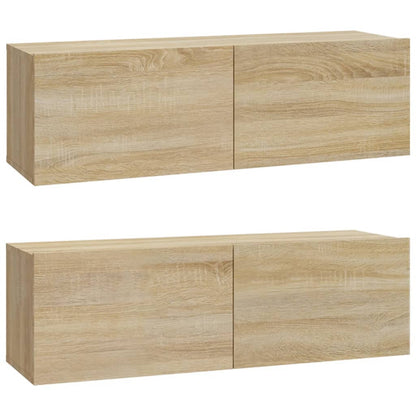 Mobili Tv Muro 2Pz 100X30X30 Cm Legno Multistrato