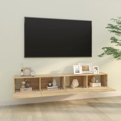 Mobili Tv Muro 2Pz 100X30X30 Cm Legno Multistrato