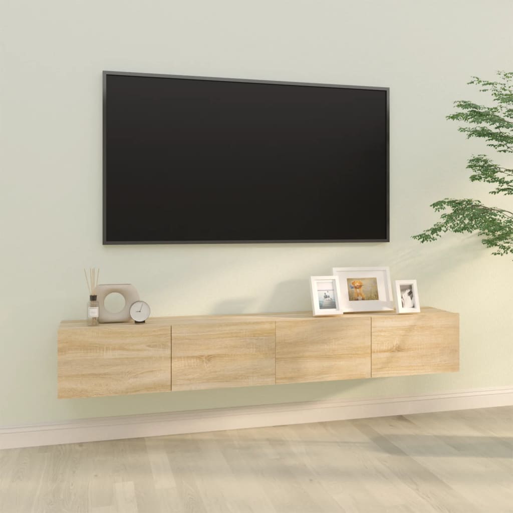 Mobili Tv Muro 2Pz 100X30X30 Cm Legno Multistrato