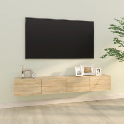 Mobili Tv Muro 2Pz 100X30X30 Cm Legno Multistrato