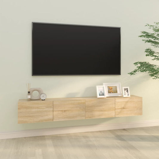 Mobili Tv Muro 2Pz 100X30X30 Cm Legno Multistrato