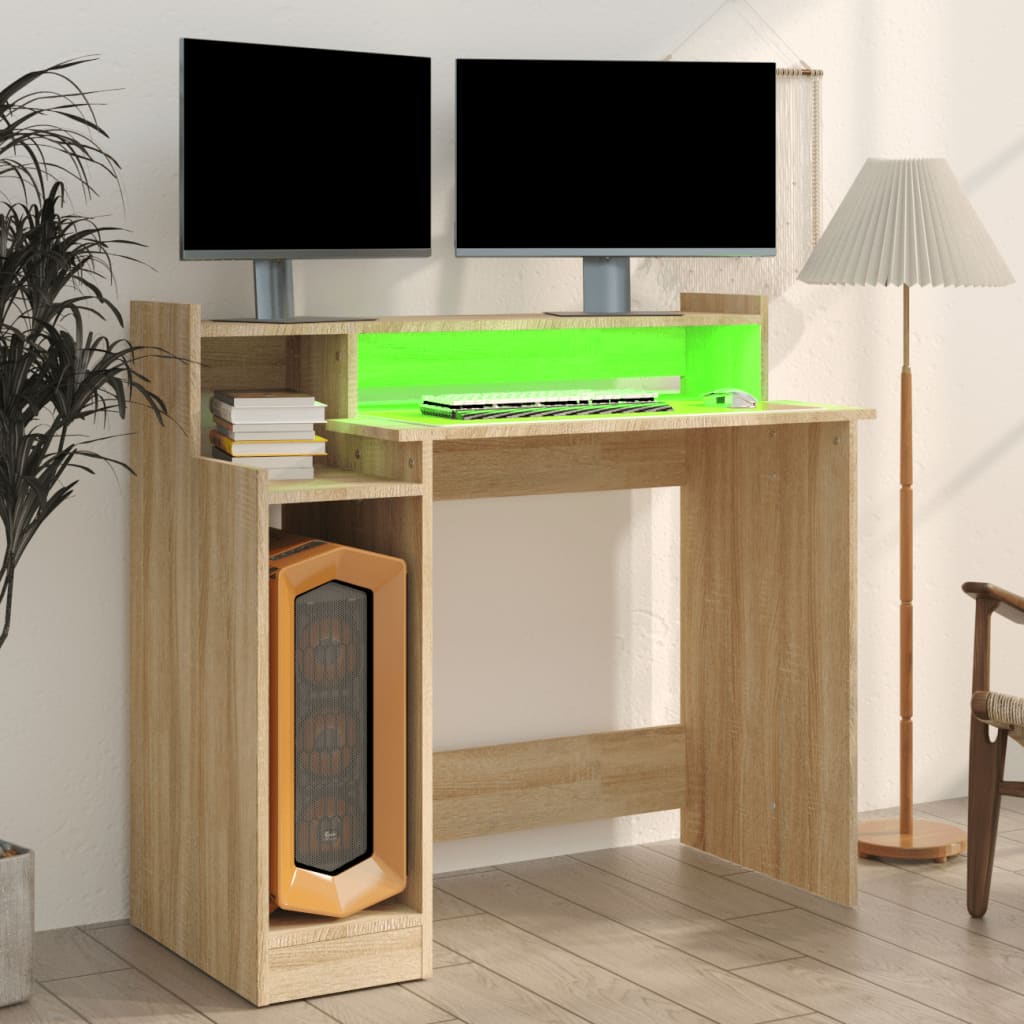 Scrivania Con Luci Led 97X45X90 Cm In Multistrato