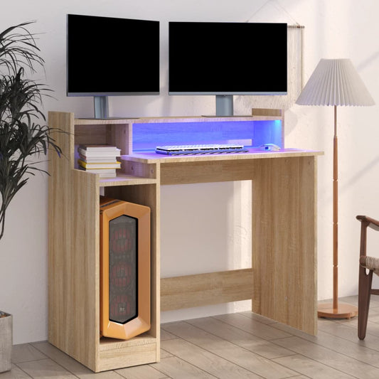 Scrivania Con Luci Led 97X45X90 Cm In Multistrato