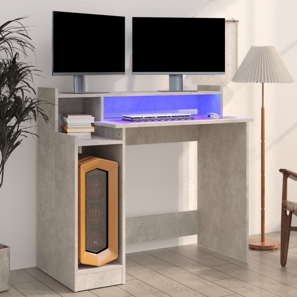 Scrivania Con Luci Led 97X45X90 Cm In Multistrato