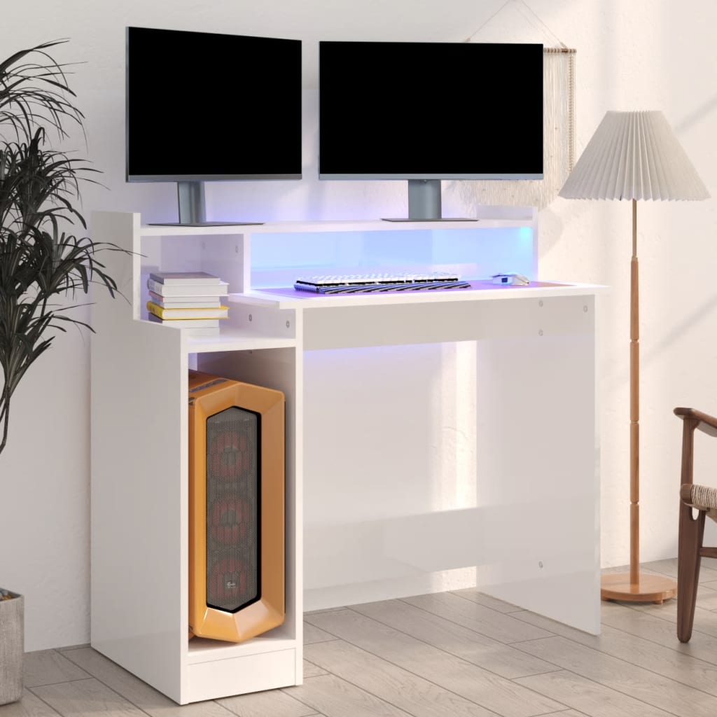 Scrivania Con Luci Led 97X45X90 Cm In Multistrato