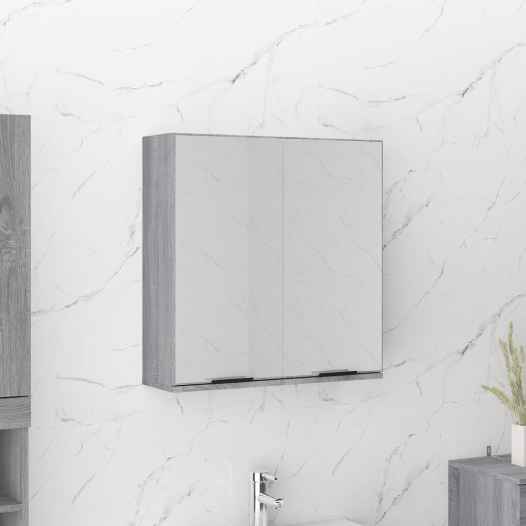 Mobile Bagno Con Specchio 64X20X66,5 Multistrato