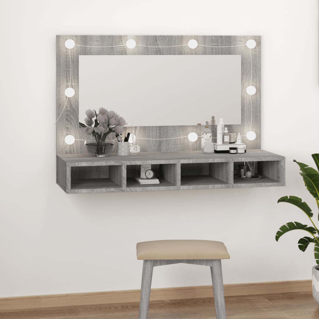 Mobile A Specchio Con Led 90X31,5X62 Cm