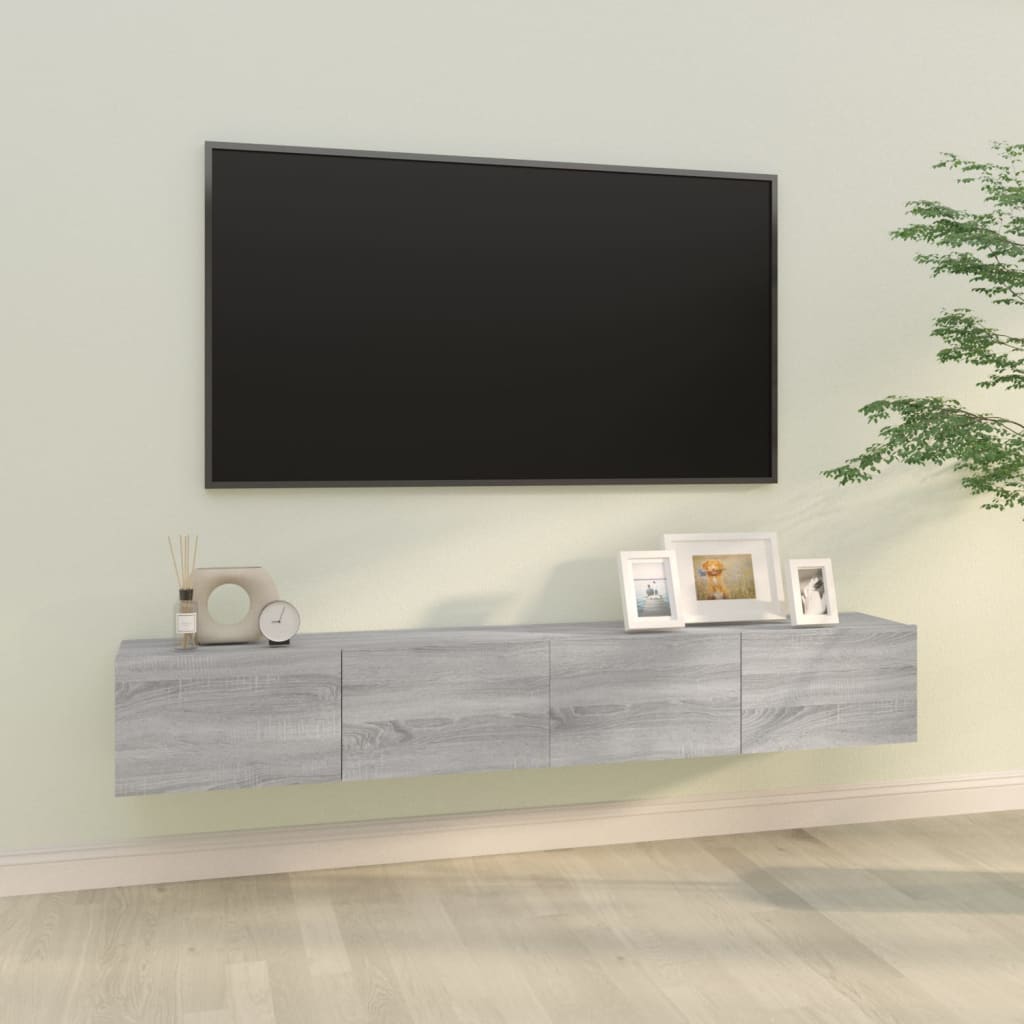 Mobili Tv Muro 2Pz 100X30X30 Cm Legno Multistrato