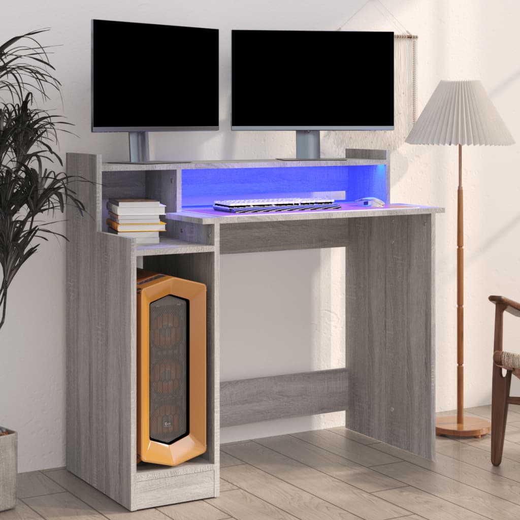 Scrivania Con Luci Led 97X45X90 Cm In Multistrato