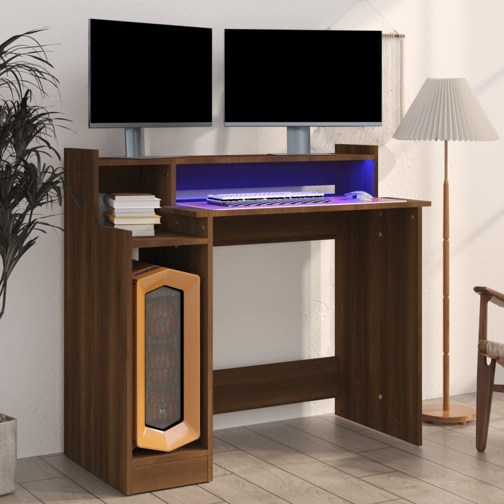 Scrivania Con Luci Led 97X45X90 Cm In Multistrato