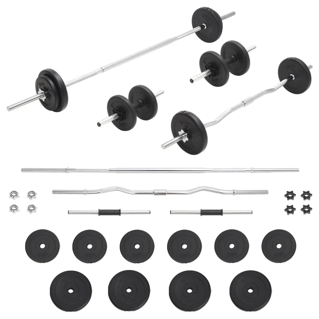 Set Bilanciere E Manubri Con Dischi