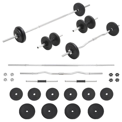 Set Bilanciere E Manubri Con Dischi