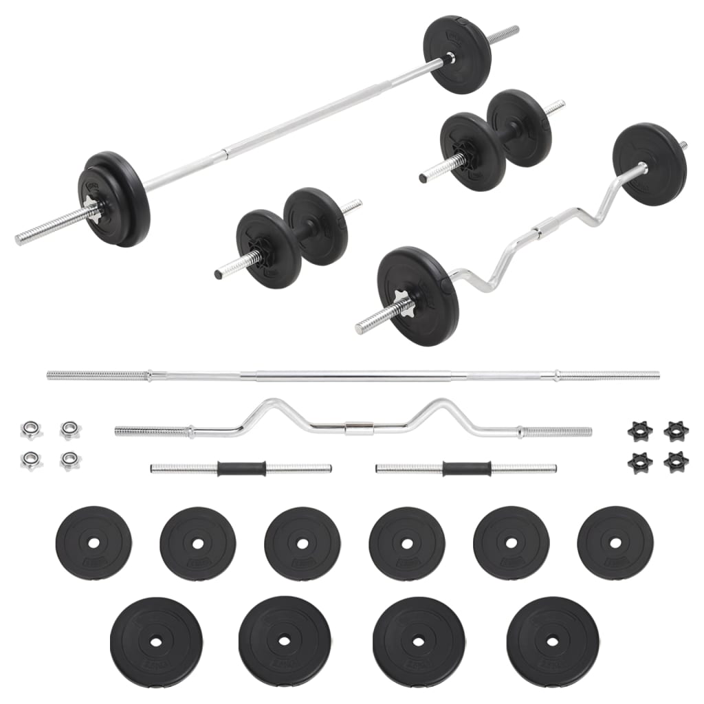 Set Bilanciere E Manubri Con Dischi