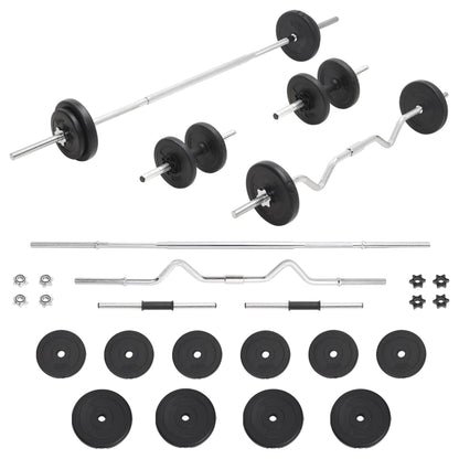 Set Bilanciere E Manubri Con Dischi