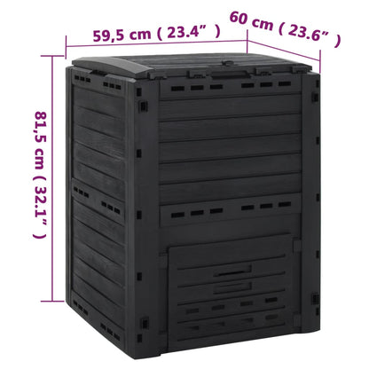 Compostiera Da Giardino Nera 280 L In Polipropilene