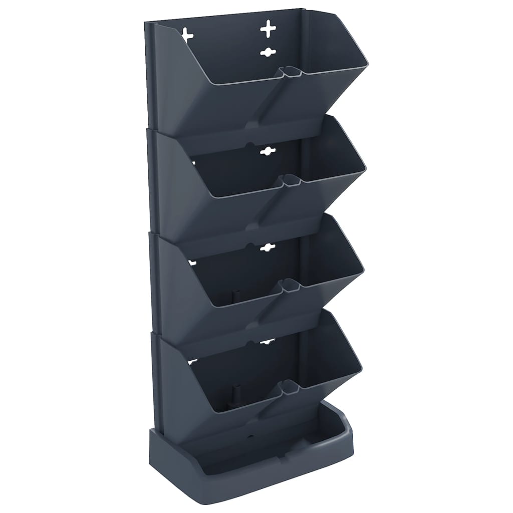 Set Per Piante Giardino Verticale 4 Pz Antracite Polipropilene