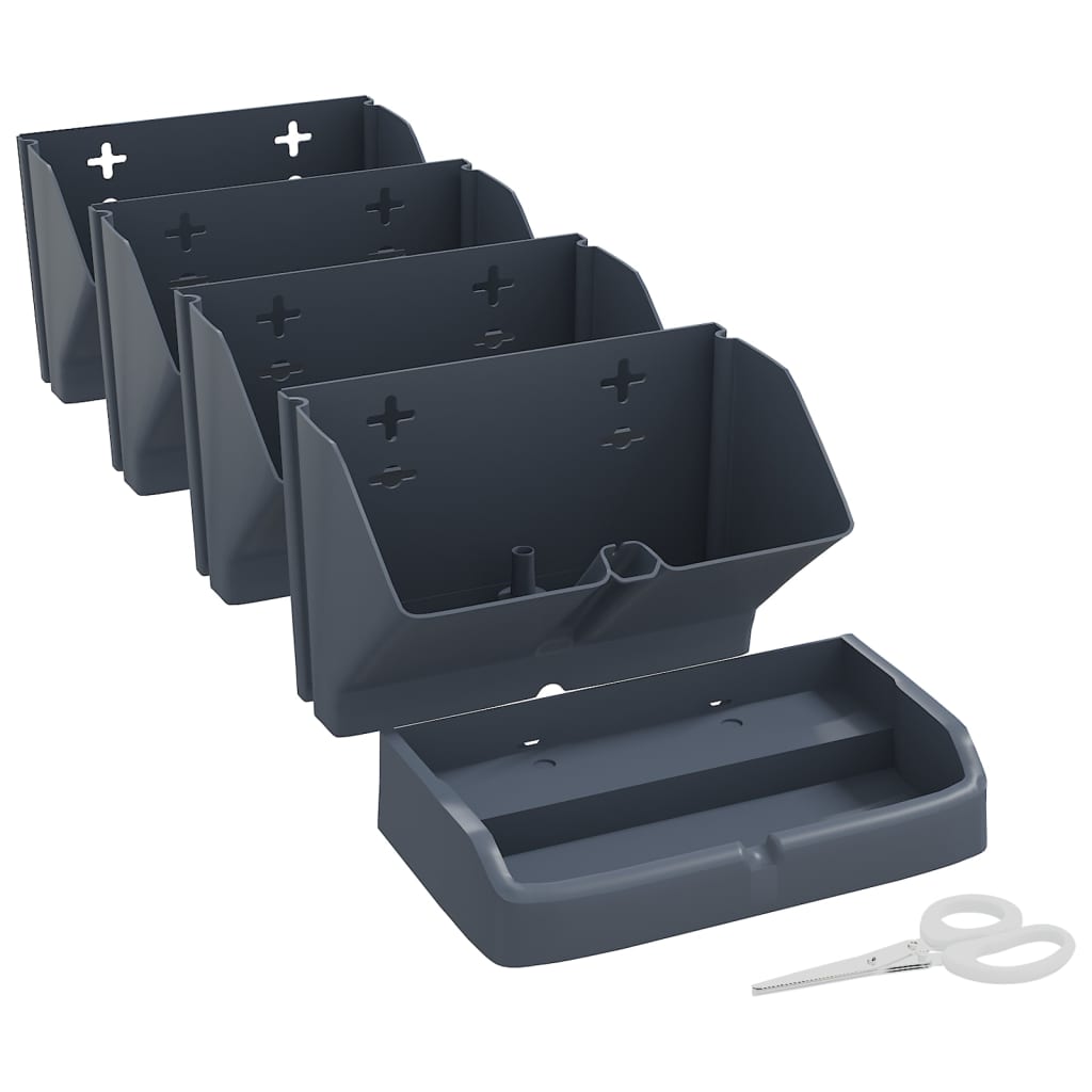 Set Per Piante Giardino Verticale 4 Pz Antracite Polipropilene