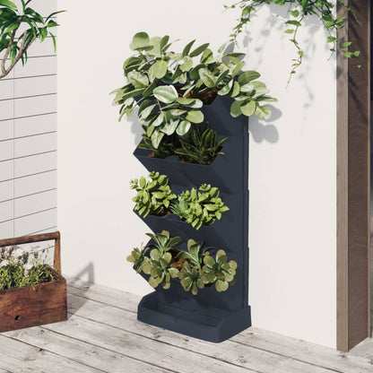 Set Per Piante Giardino Verticale 4 Pz Antracite Polipropilene