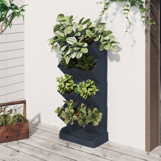Set Per Piante Giardino Verticale 4 Pz Antracite Polipropilene