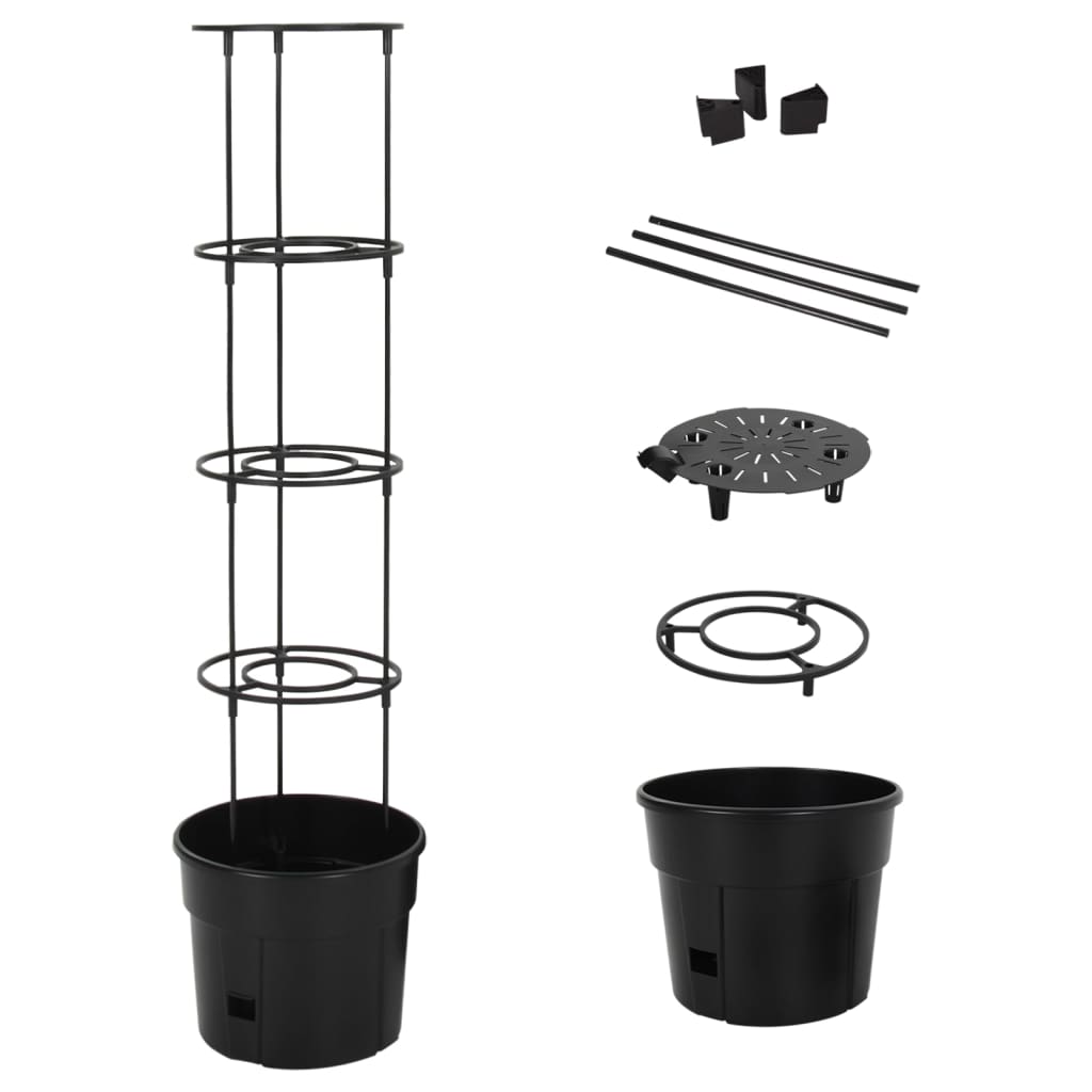 Vaso A Torre Per Pomodori Antracite Ø29,5X115 Cm Polipropilene