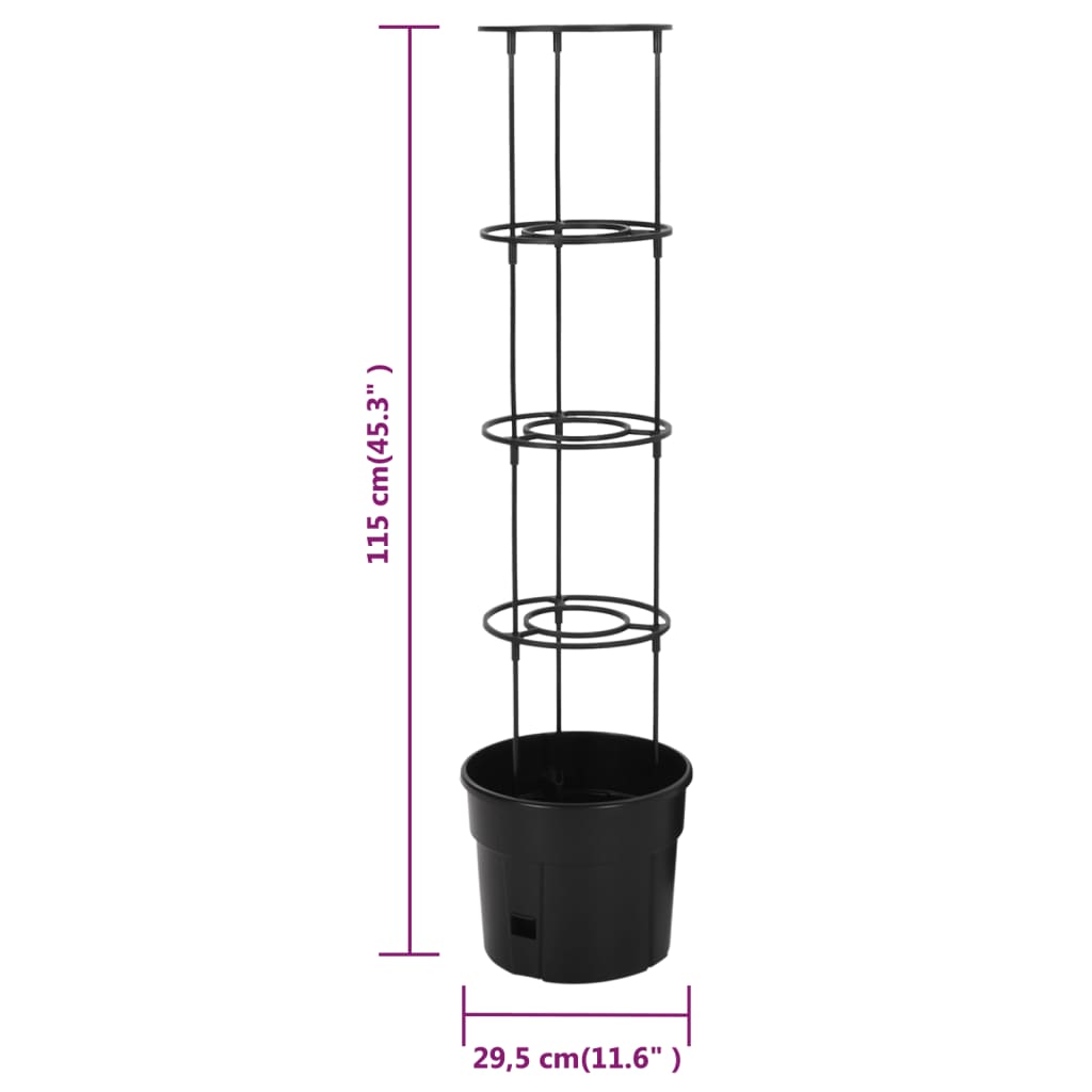 Vaso A Torre Per Pomodori Antracite Ø29,5X115 Cm Polipropilene