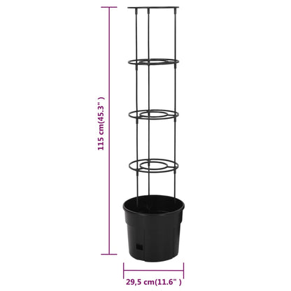 Vaso A Torre Per Pomodori Antracite Ø29,5X115 Cm Polipropilene