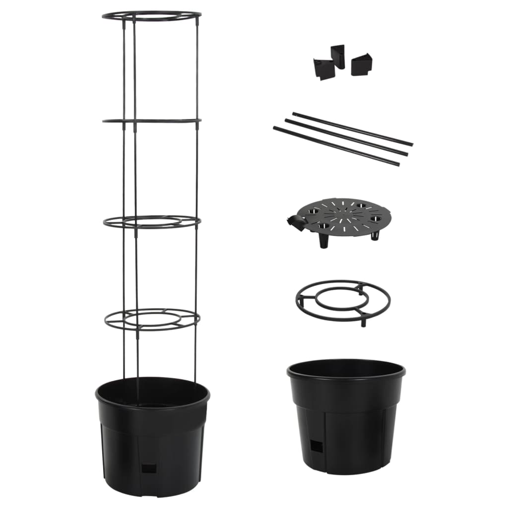 Vaso A Torre Per Pomodori Antracite Ø29,5X115 Cm Polipropilene