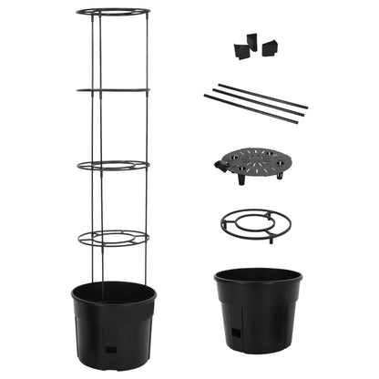 Vaso A Torre Per Pomodori Antracite Ø29,5X115 Cm Polipropilene