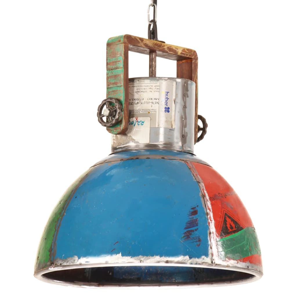 Lampada A Sospensione Industriale 25 W Bianca Rotonda 19 Cm E27